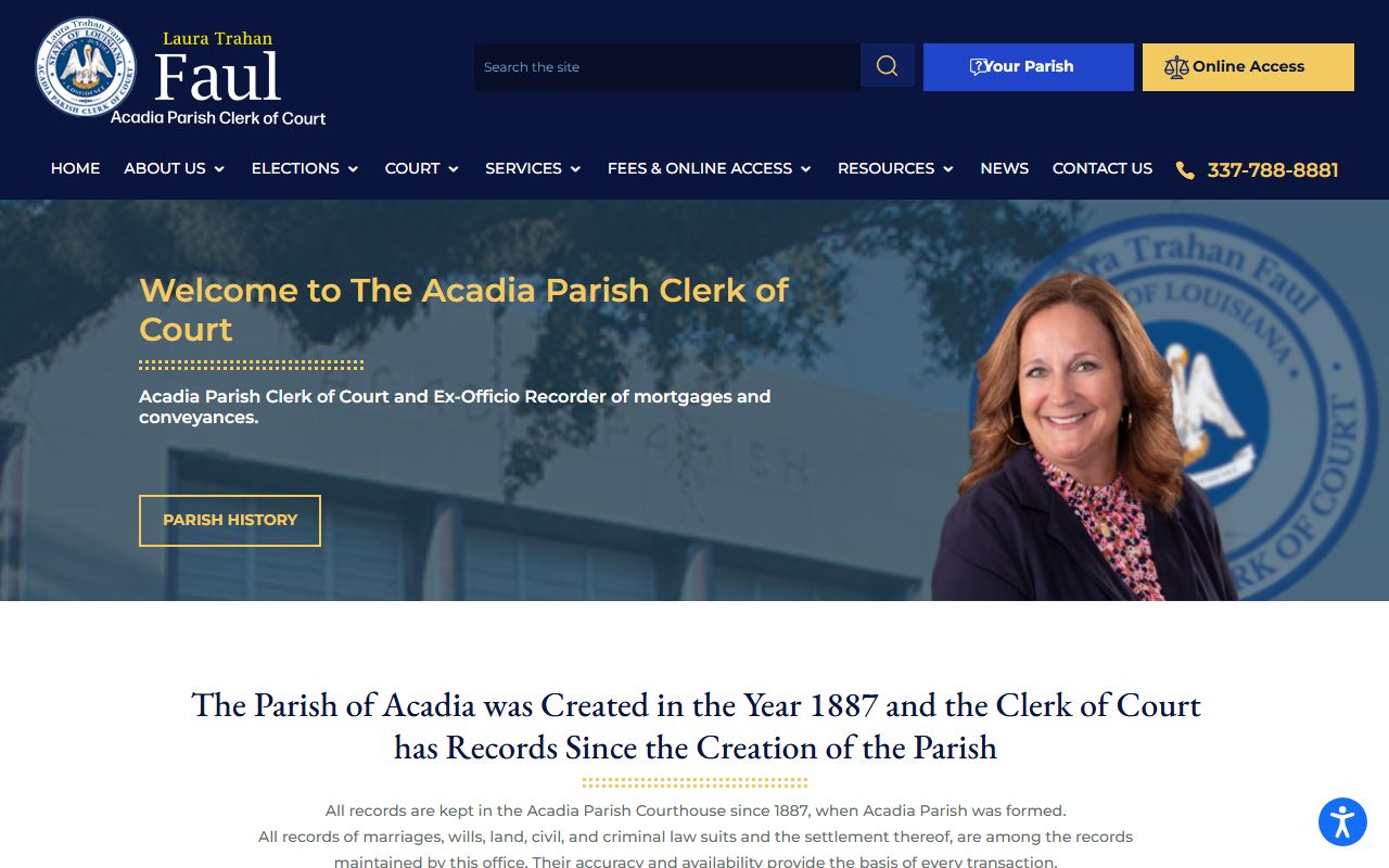 Acadia Parish Clerk of Court family court records website